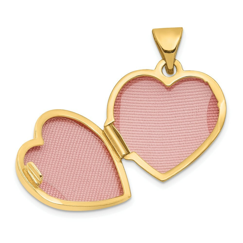 14K Yellow Gold I Love You Heart Locket 21x15mm