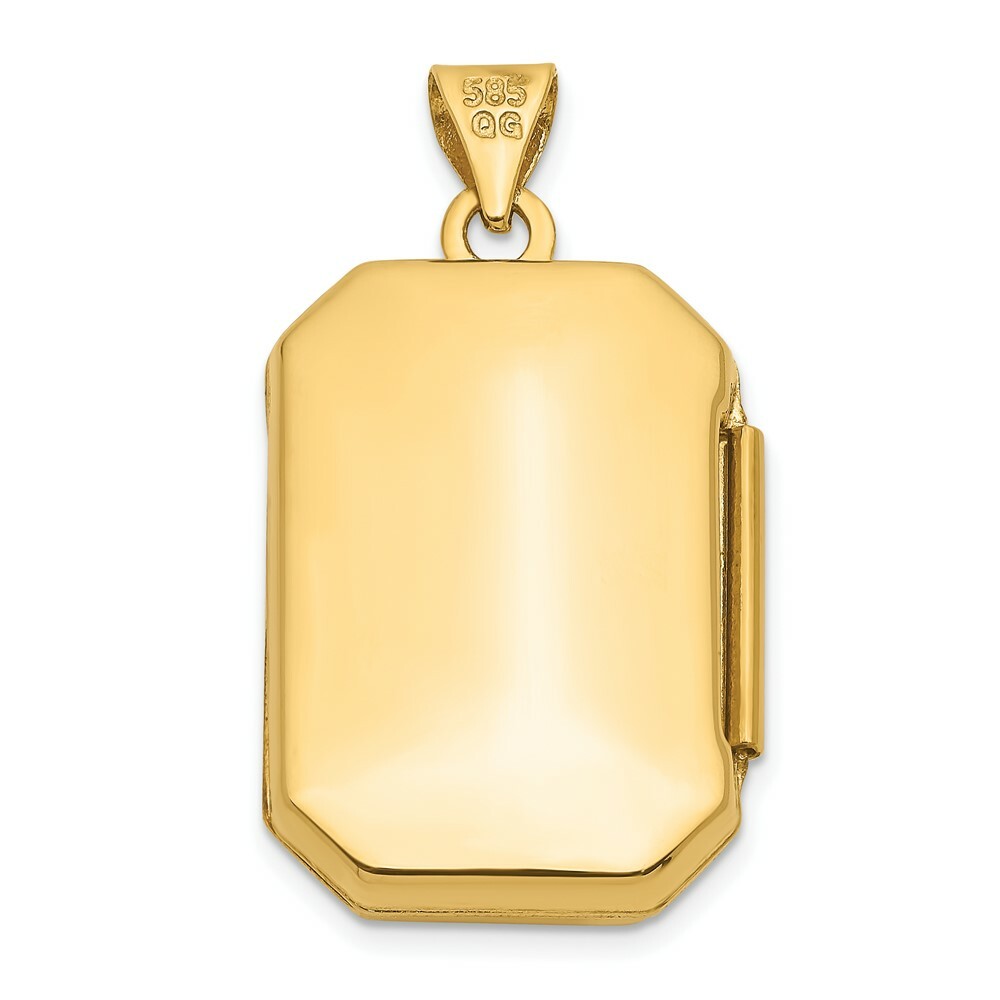 14K Yellow Gold Rectangle Locket 30x16mm