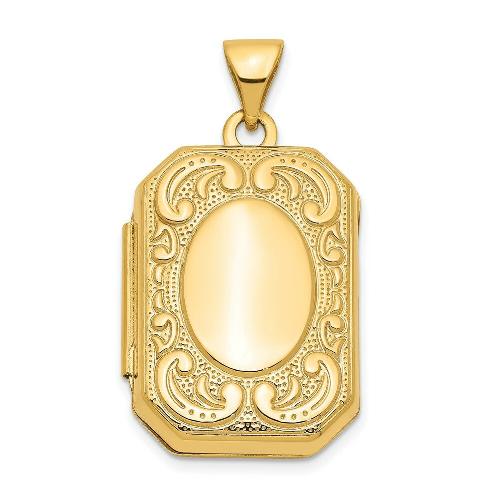 14K Yellow Gold Rectangle Locket 30x16mm