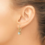 Load image into Gallery viewer, 14K Yellow Gold 6mm Cubic Zirconia Leverback Earrings
