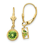 Load image into Gallery viewer, 14K Yellow Gold 6mm Peridot Leverback Earrings
