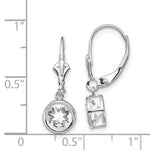 Load image into Gallery viewer, 14k White Gold 6mm Cubic Zirconia Leverback Earrings
