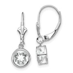 Load image into Gallery viewer, 14k White Gold 6mm Cubic Zirconia Leverback Earrings
