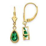 Load image into Gallery viewer, 14K Yellow Gold 8x5mm Pear Mount St. Helens Helenite Leverback Earrings
