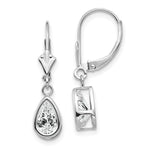 Load image into Gallery viewer, 14k White Gold 8x5mm Pear Cubic Zirconia Leverback Earrings

