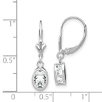 Load image into Gallery viewer, 14k White Gold 7x5mm Oval Cubic Zirconia Leverback Earrings
