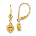 Load image into Gallery viewer, 14K Yellow Gold 5mm Heart Citrine Earrings
