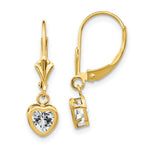 Load image into Gallery viewer, 14K Yellow Gold 5mm Heart Cubic Zirconia Earrings

