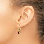 Load image into Gallery viewer, 14K Yellow Gold 5mm Heart Garnet Earrings
