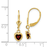 Load image into Gallery viewer, 14K Yellow Gold 5mm Heart Garnet Earrings
