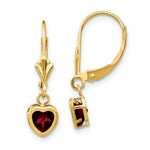 Load image into Gallery viewer, 14K Yellow Gold 5mm Heart Garnet Earrings

