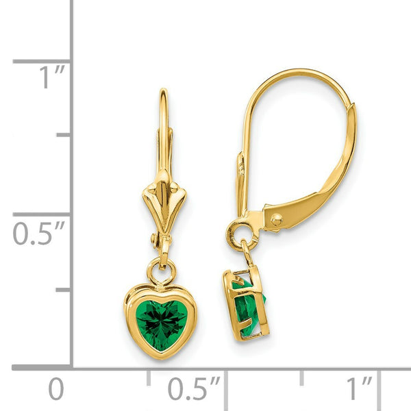 14K Yellow Gold 5mm Heart Mount St. Helens Earrings