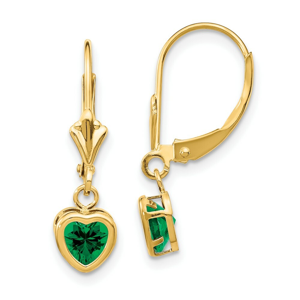 14K Yellow Gold 5mm Heart Mount St. Helens Earrings