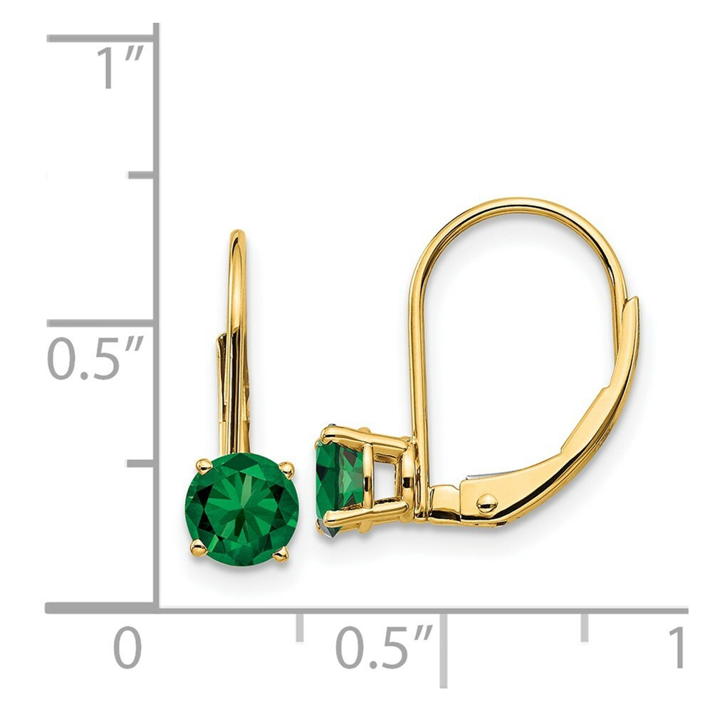 14K Yellow Gold 5mm Mount St. Helens Leverback Earrings