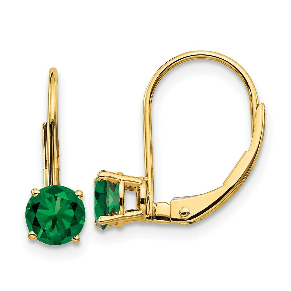 14K Yellow Gold 5mm Mount St. Helens Leverback Earrings