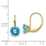 Load image into Gallery viewer, 14K Yellow Gold 7mm Blue Topaz Leverback Earrings
