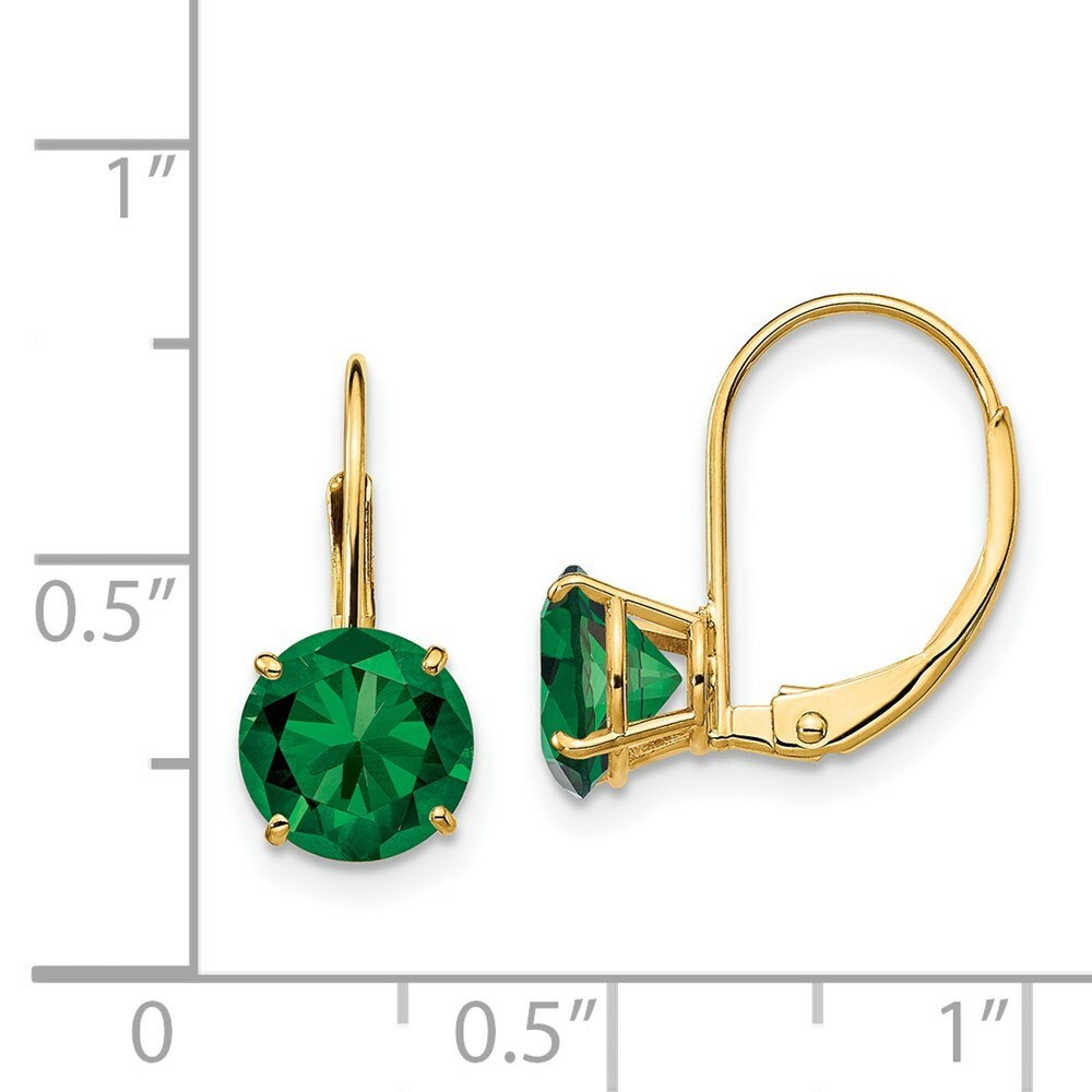 14K Yellow Gold 7mm Mount St. Helens Helenite Leverback Earrings