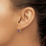 Load image into Gallery viewer, 14K Yellow Gold 6x4mm Oval Amethyst Leverback Earrings
