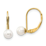 Load image into Gallery viewer, 14K 5mm Freshwater Cultured Pearl Leverback Earrings
