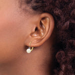 Load image into Gallery viewer, 14K 6-6.5mm White Freshwater Cultured Pearl &amp; .10ct. Tanzanite Leverback Ear
