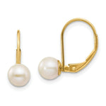 Load image into Gallery viewer, 14K 6mm Freshwater Cultured Pearl Leverback Earrings
