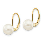 Load image into Gallery viewer, 14K 8mm Freshwater Cultured Pearl Leverback Earrings

