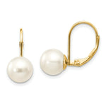 Load image into Gallery viewer, 14K 8mm Freshwater Cultured Pearl Leverback Earrings
