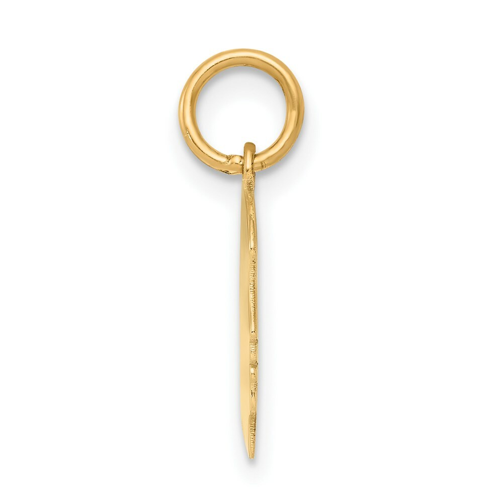 14K Yellow Gold Plain Small .027 Gauge Facing Right Engravable Girl Head Charm 18mm length