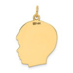Load image into Gallery viewer, 14K Yellow Gold Plain Large .011 Gauge Facing Right Engravable Boy Head Charm 29mm length
