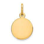 Load image into Gallery viewer, 14K Yellow Gold Plain .011 Gauge Circular Engravable Disc Charm 10mm width
