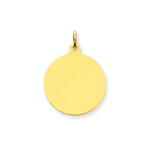 Load image into Gallery viewer, 14K Yellow Gold Plain .035 Gauge Circular Engravable Disc Charm 26mm length
