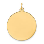 Load image into Gallery viewer, 14K Yellow Gold Plain .018 Gauge Circular Engravable Disc Charm 25mm width
