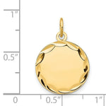 Load image into Gallery viewer, 14K Yellow Gold Etched .027 Gauge Engravable Round Disc Charm 16mm width
