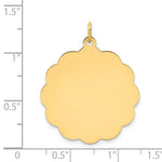 Load image into Gallery viewer, 14K Yellow Gold .035 Gauge Engravable Scalloped Disc Charm
