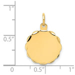 Load image into Gallery viewer, 14K Yellow Gold .035 Gauge Engravable Scalloped Disc Charm
