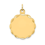 Load image into Gallery viewer, 14K Yellow Gold .018 Gauge Engravable Scalloped Disc Charm
