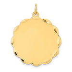 Load image into Gallery viewer, 14K Yellow Gold .027 Gauge Engravable Scalloped Disc Charm
