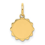 Load image into Gallery viewer, 14K Yellow Gold .009 Gauge Engravable Scalloped Disc Charm
