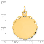 Load image into Gallery viewer, 14K Yellow Gold .011 Gauge Engravable Scalloped Disc Charm
