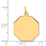Load image into Gallery viewer, 14K Yellow Gold Plain .018 Gauge Engravable Octagonal Disc Charm
