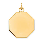 Load image into Gallery viewer, 14K Yellow Gold Plain .013 Gauge Engravable Octagonal Disc Charm 21mm width
