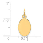 Load image into Gallery viewer, 14K Yellow Gold Plain .011 Gauge Engravable Oval Disc Charm 9mm width
