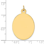 Load image into Gallery viewer, 14K Yellow Gold Plain .035 Gauge Engravable Oval Disc Charm 34mm length
