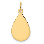 Load image into Gallery viewer, 14K Yellow Gold Plain .018 Gauge Engravable Raindrop Disc Charm
