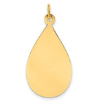 Load image into Gallery viewer, 14K Yellow Gold Plain .018 Gauge Engravable Raindrop Disc Charm
