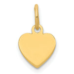 Load image into Gallery viewer, 14K Yellow Gold Plain .018 Gauge Engravable Heart Disc Charm 8mm width

