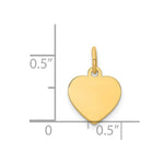Load image into Gallery viewer, 14K Yellow Gold Plain .009 Gauge Engravable Heart Disc Charm 10mm width
