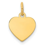 Load image into Gallery viewer, 14K Yellow Gold Plain .009 Gauge Engravable Heart Disc Charm 10mm width

