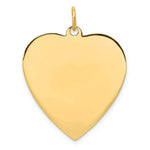 Load image into Gallery viewer, 14K Yellow Gold Plain .018 Gauge Engravable Heart Disc Charm 23mm width
