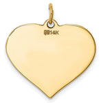 Load image into Gallery viewer, 14K Yellow Gold Plain .018 Gauge Engravable Heart Disc Charm 23mm width
